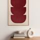 Abstract painting 50x70cm wine red signed Eawy