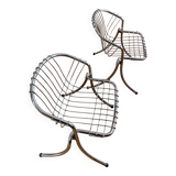 Paire de chaises " LYNN " fauteuils design Gastone Rinaldi éditée par RIMA