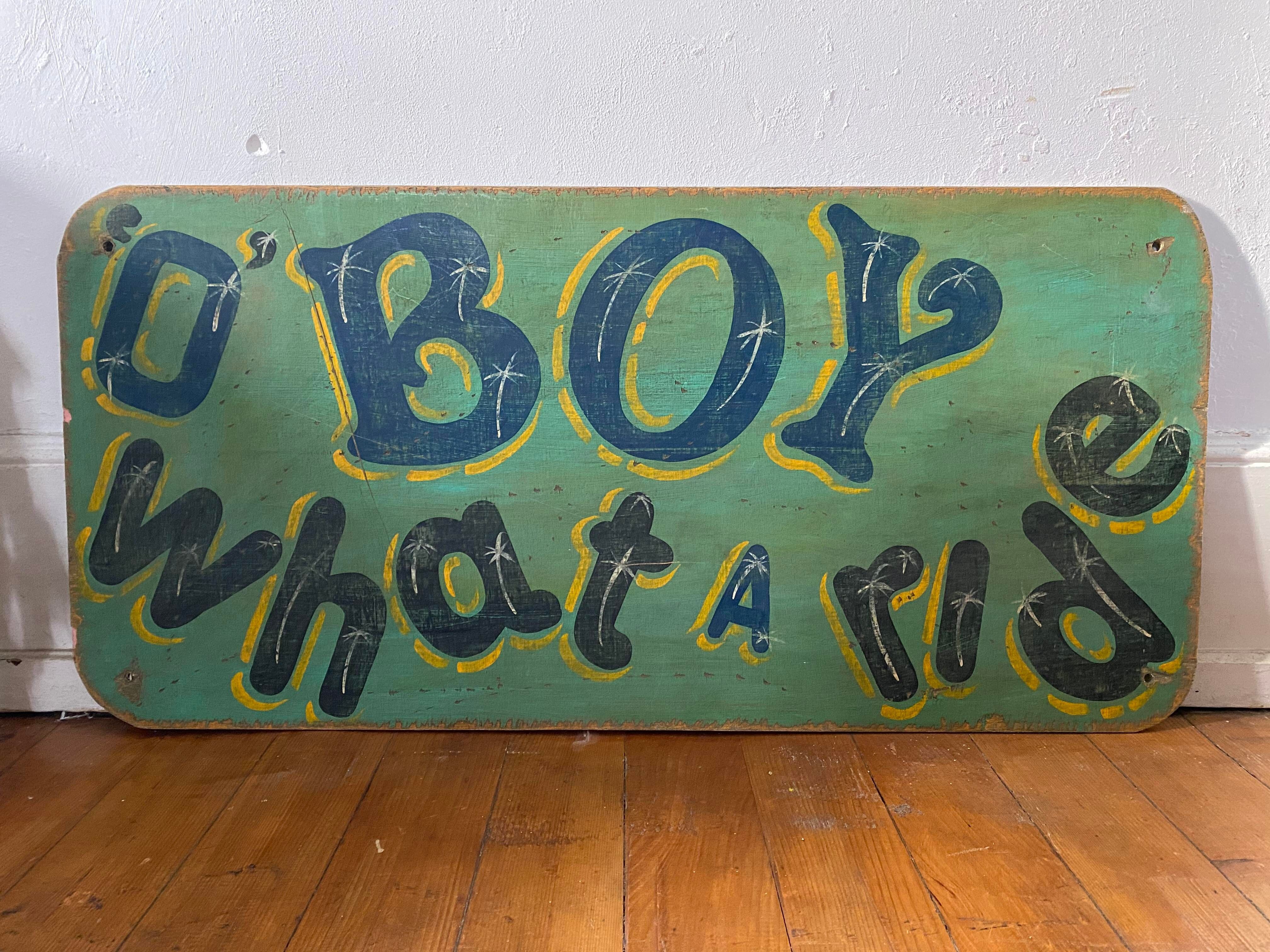 Painted amusement park or funfair sign