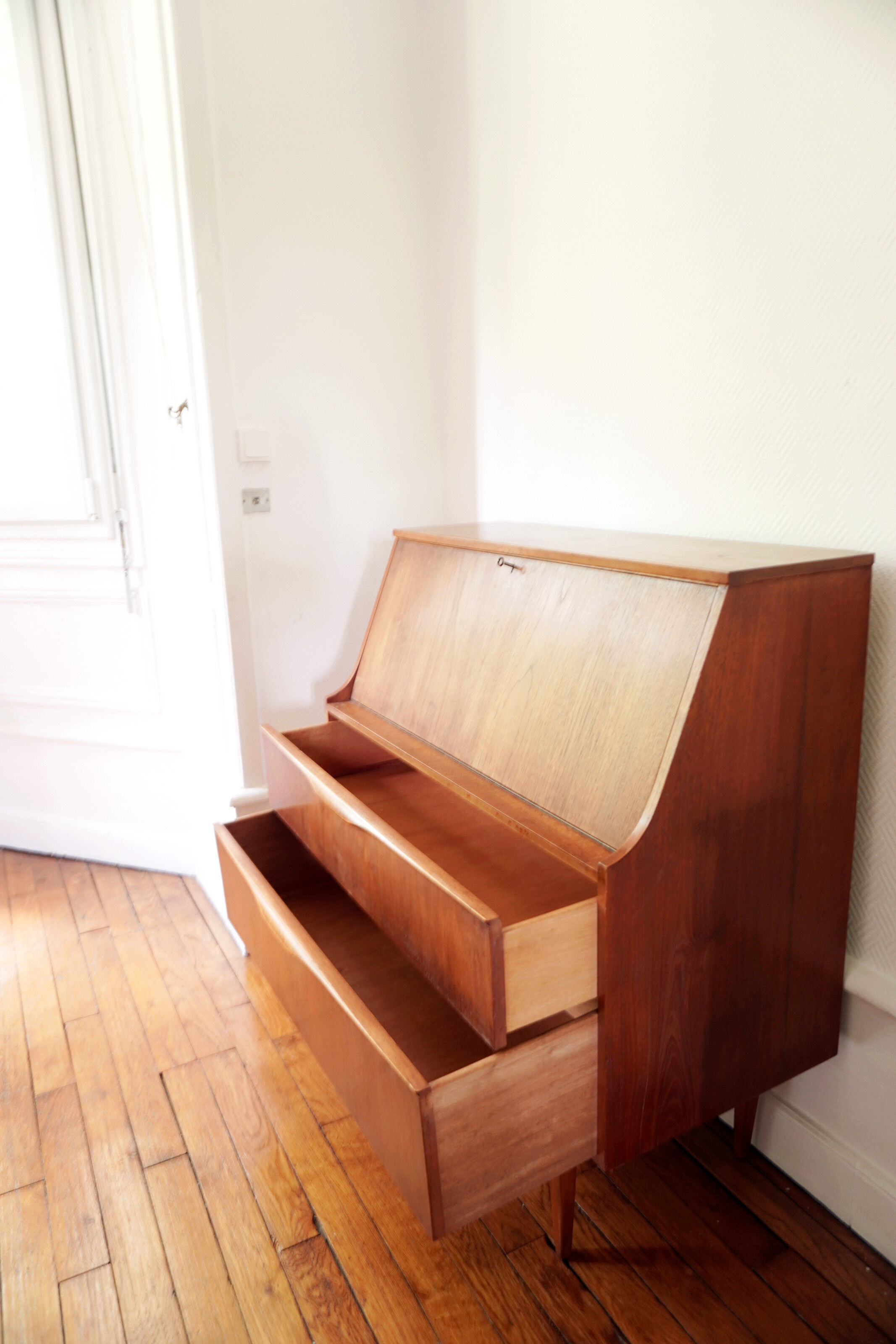 Vintage Scandinavian secretary in teak