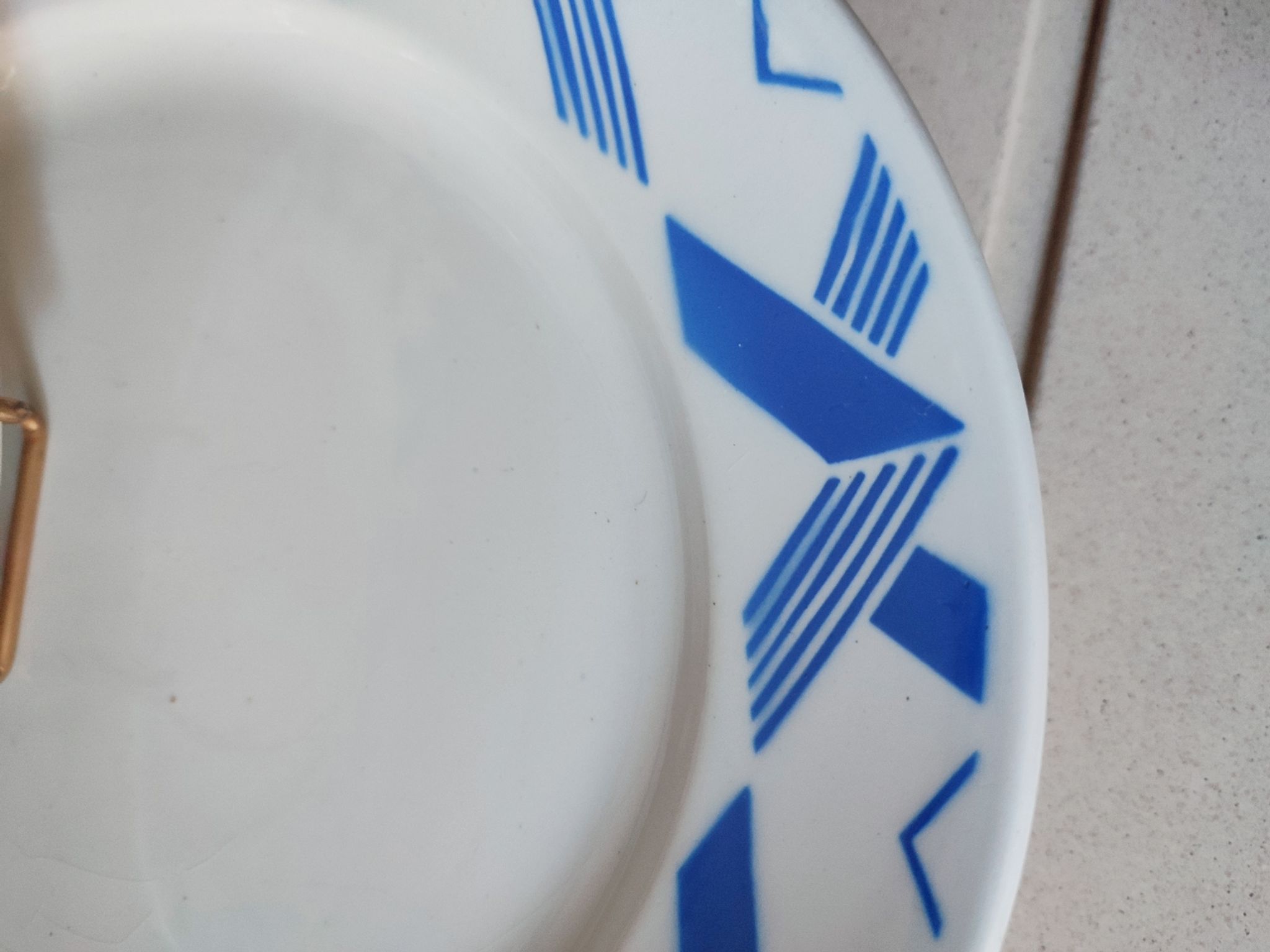 6 assiettes plates art déco en faïence