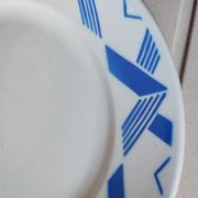 6 assiettes plates art déco en faïence