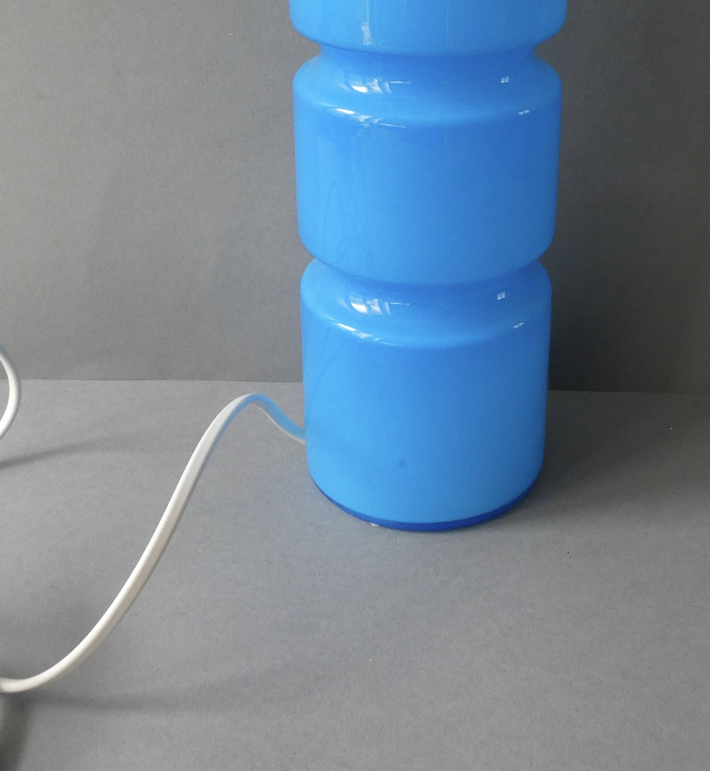 Lampe Fitz en verre bleu, Habitat, 1990