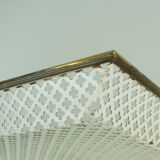 Vintage tray, perforated metal and brass, attr. to mathieu matégot 50s