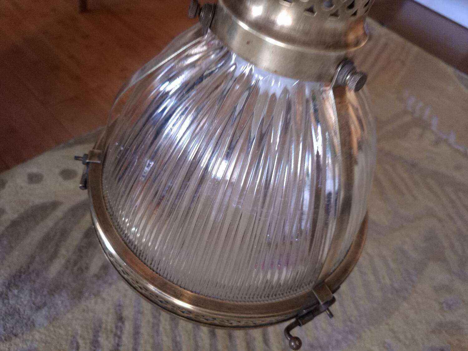 Chandelier, 1920s Holophane pendant light
