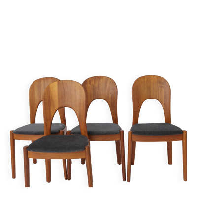 4 des 10 chaises de salle à manger par le designer danois Niels Koefoed (années 1970)
