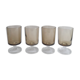 Set of 4 vintage gray foot glasses