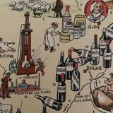 Old illustrated map of Burgundy - JP Pinchon
