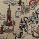 Old illustrated map of Burgundy - JP Pinchon