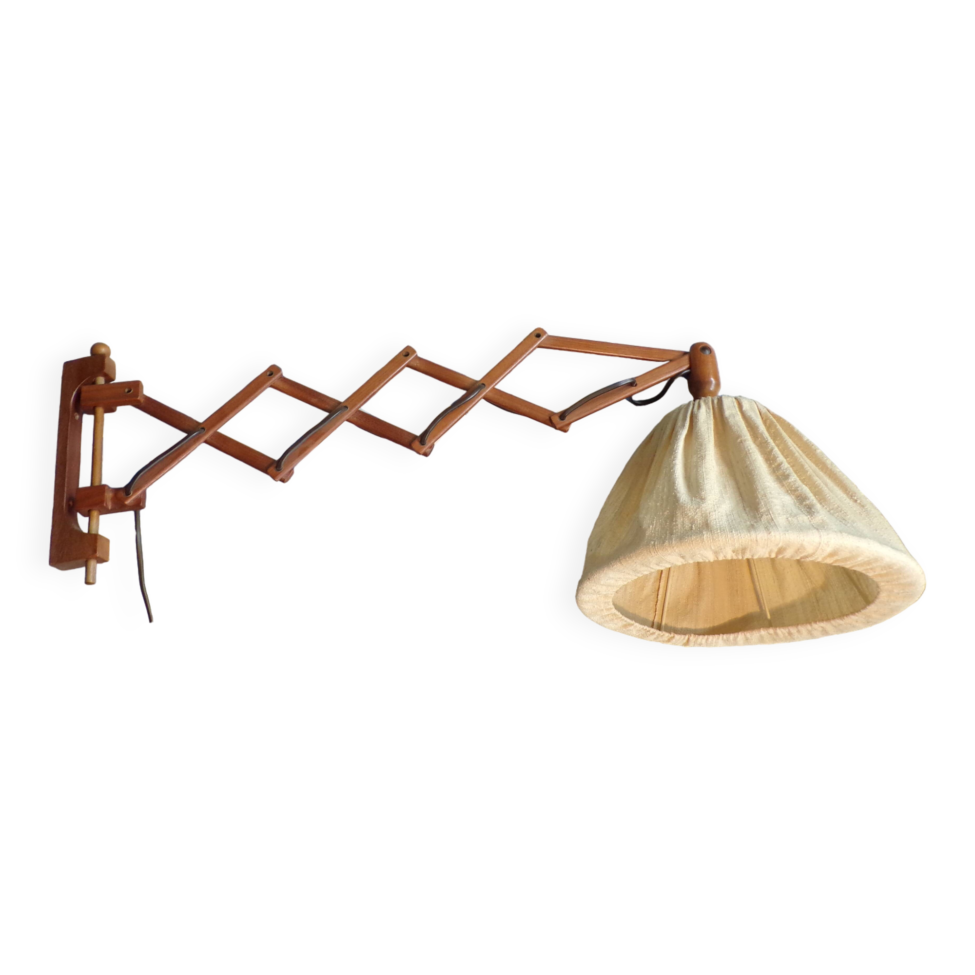 Vintage teak scissor wall light
