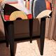 Tabouret bois restauration tapissière XX meuble d'appoint