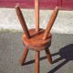 Pair of vintage stools, wooden stool, tripod stool, plant holder