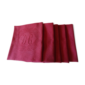 Lot of 5 DC monogrammed napkins
