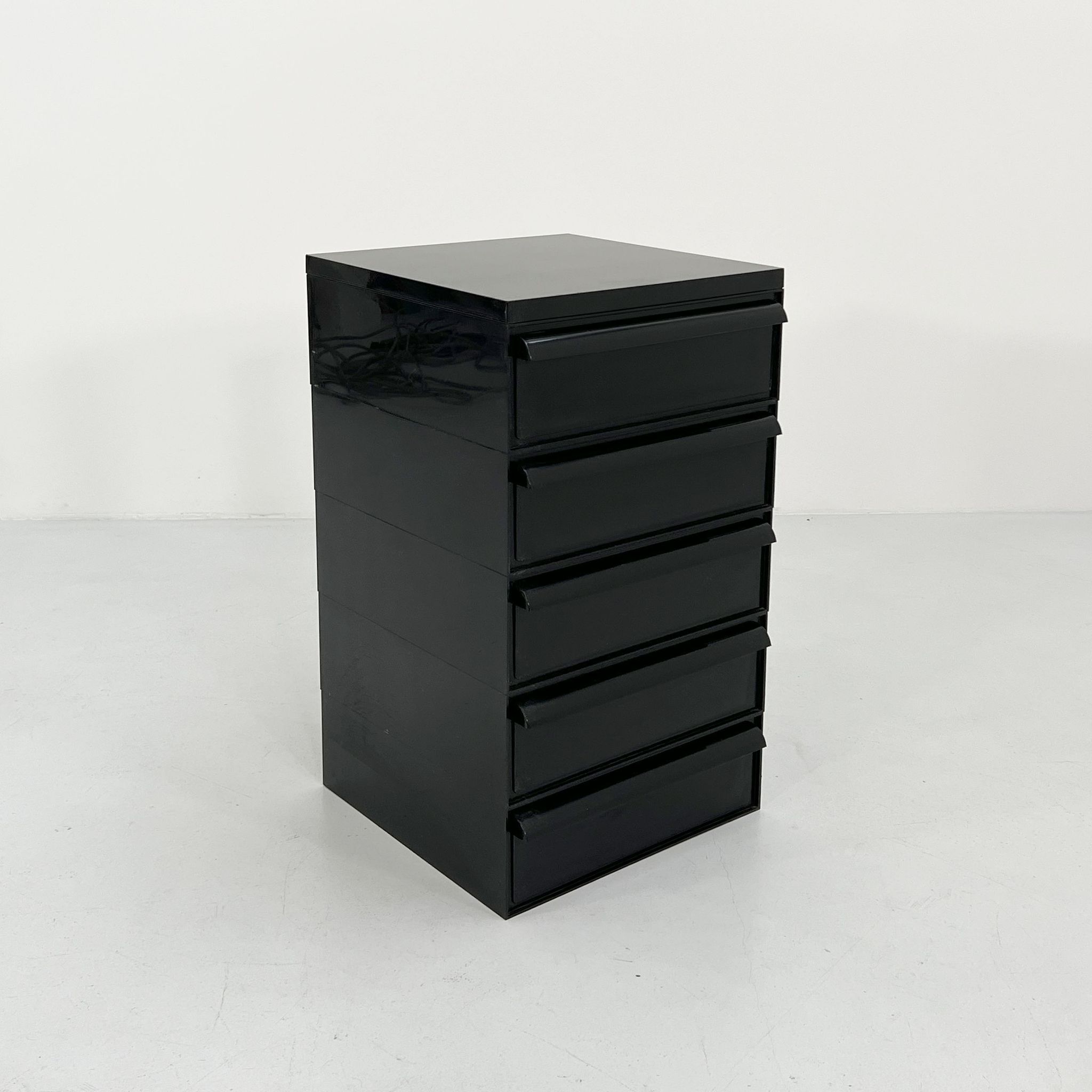 Black box with 5 drawers model "4601" by Simon Fussell for Kartell, 1970