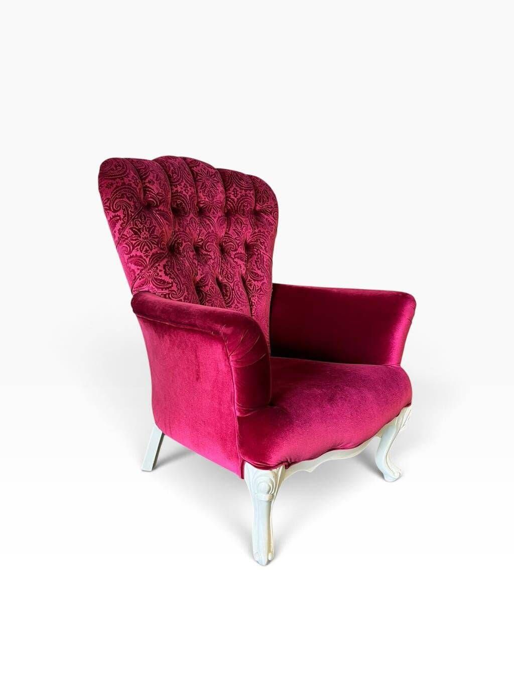 Fauteuil baroque fuchsia vintage / siège