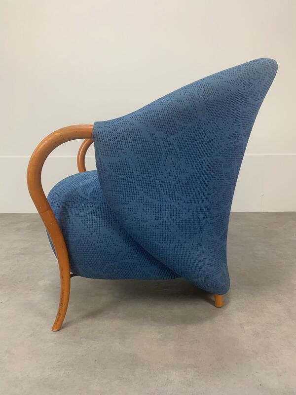 Fauteuil Cinna design 1980, bleu pop