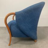 Fauteuil Cinna design 1980, bleu pop