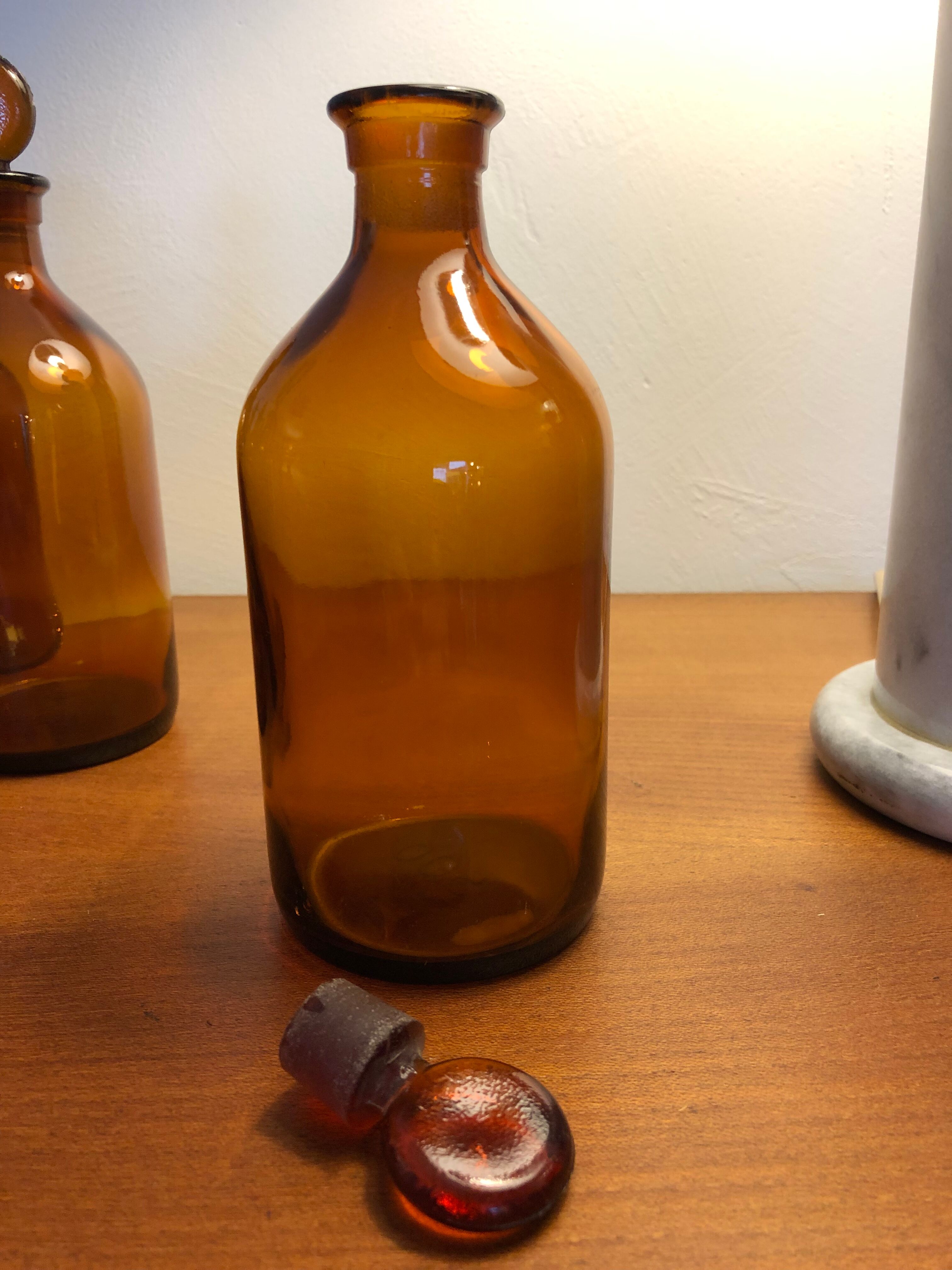 Set of 7 old bottles