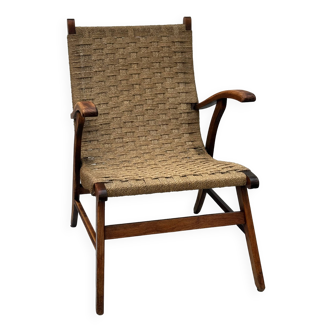 Chaise Vintage en Corde Bas van Pelt