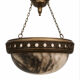 Alabaster dome chandelier – Art Deco style sculpted Ø 44cm