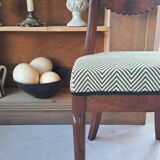 Pair of mahogany gondola chairs – Empire style – 20th century, restored