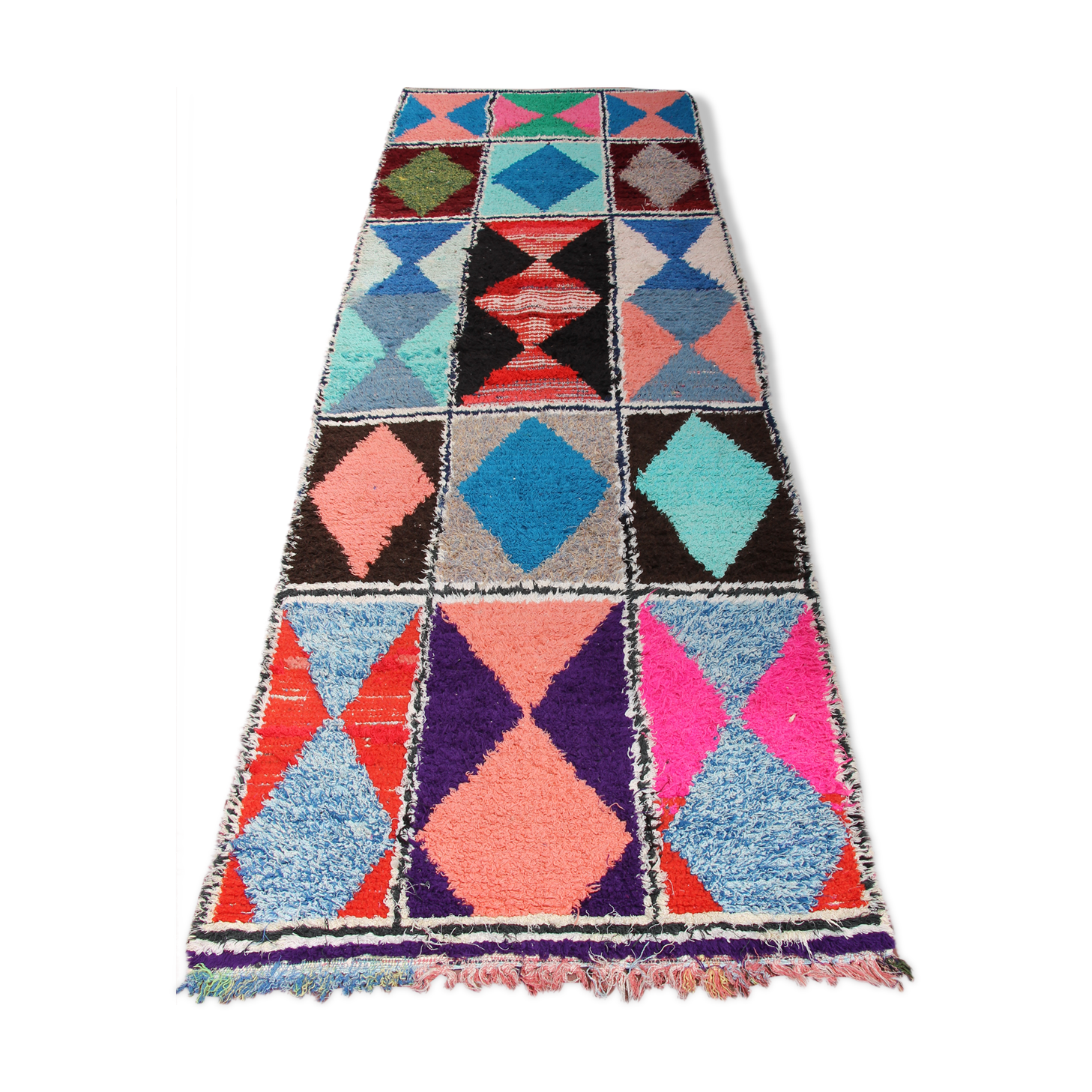 Boucherouite "taddert" rug 100x285cm