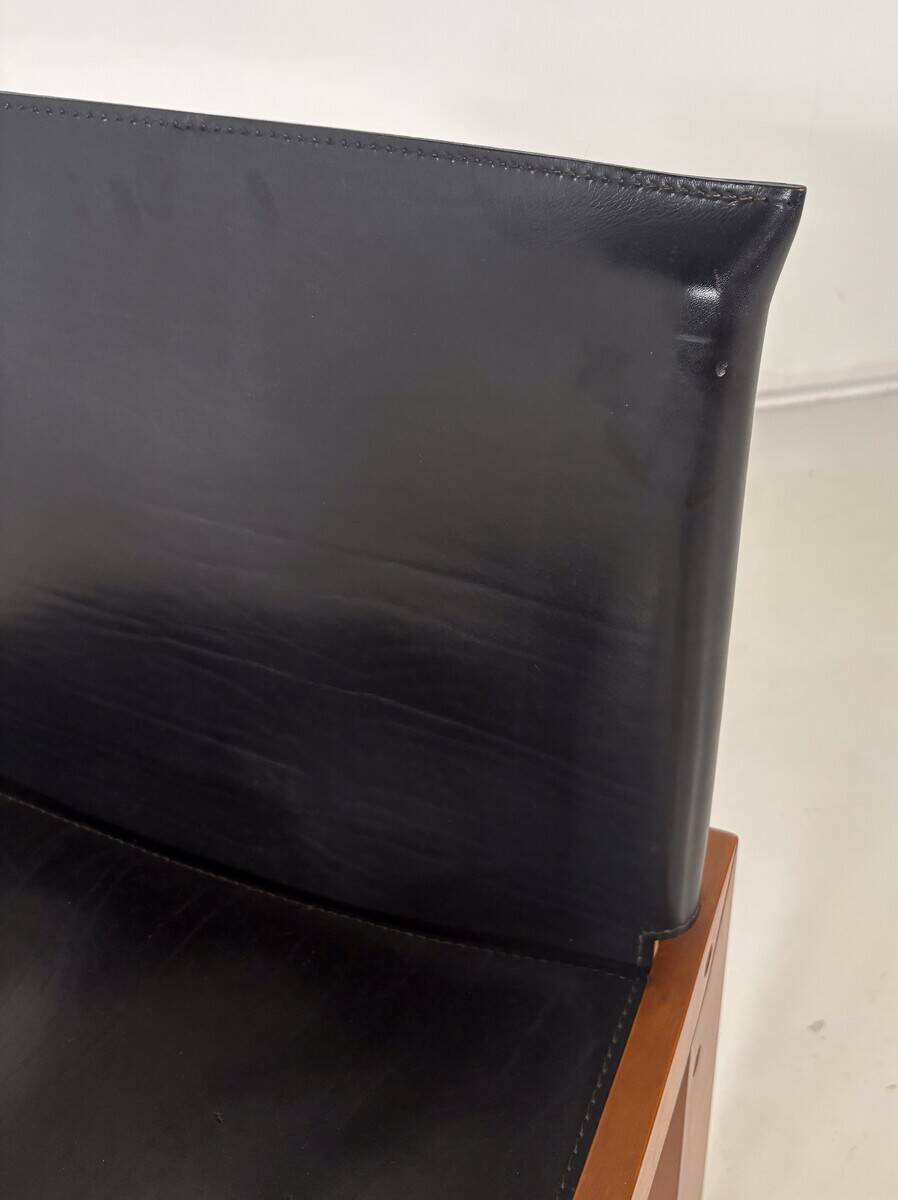 Mid-Century Modern Set of 4 Chairs in the Style of Scarpa, 1970s