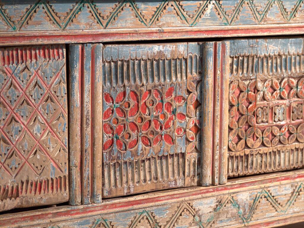 Old carved and polychrome enfilade in fir wood – China, circa 1930