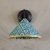 Modern bamboo turquoise wall sconce
