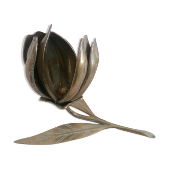 Ashtray "flower" 6 petals in vintage brass 70's