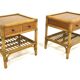 Set de 2 tables de chevet en rotin, Dux, Suède, 1960