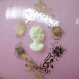 Hand-decorated glass French vase