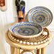 Pair of hand-painted hollow cup plates