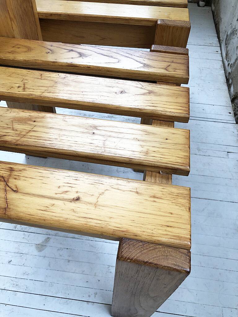 Duo of les arcs mountain pine chairs