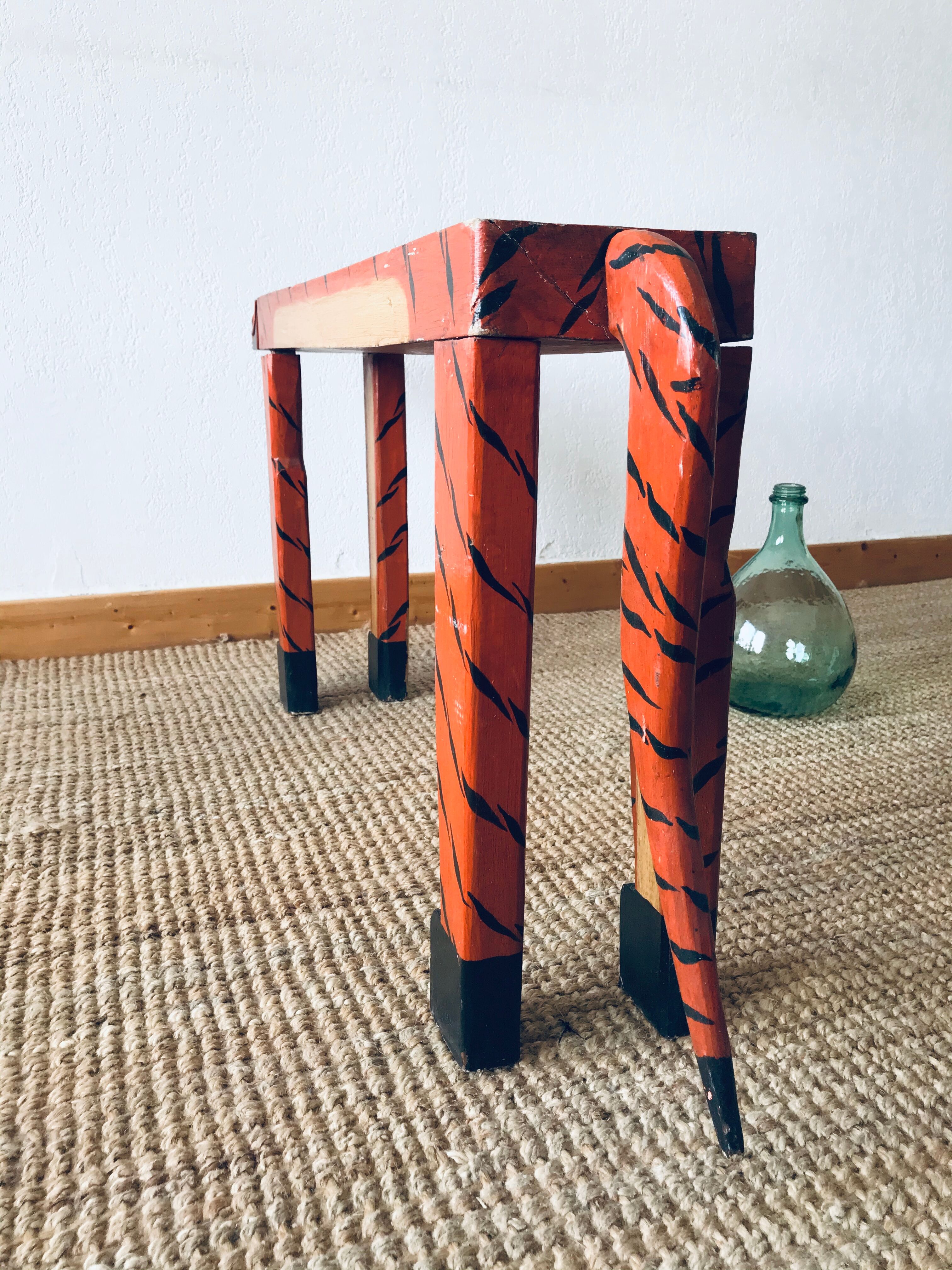 Wooden tiger bench