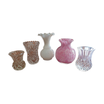 Set of 5 old vases