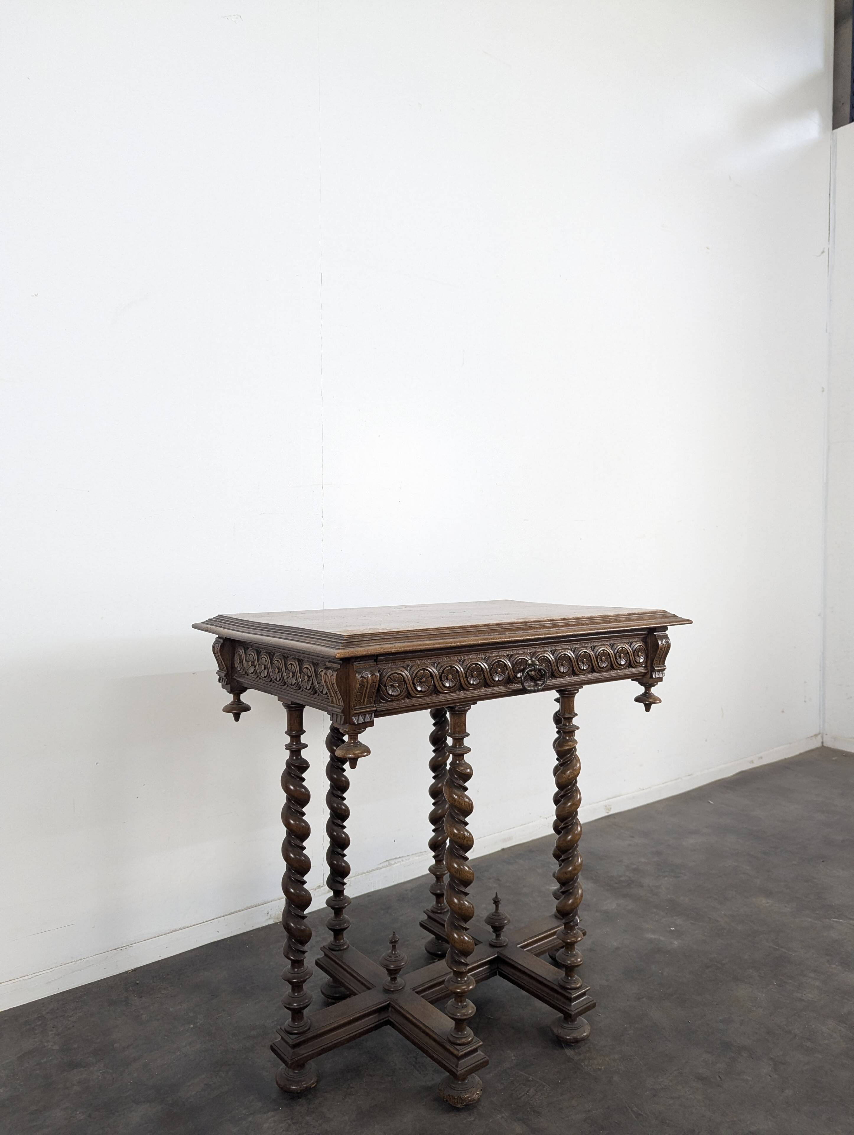 Walnut table in the Louis XIII style.