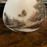 Art Deco opal vase with landscape decor