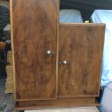Period ART DECO 1925 Walnut wardrobe and magnifying glass d orme