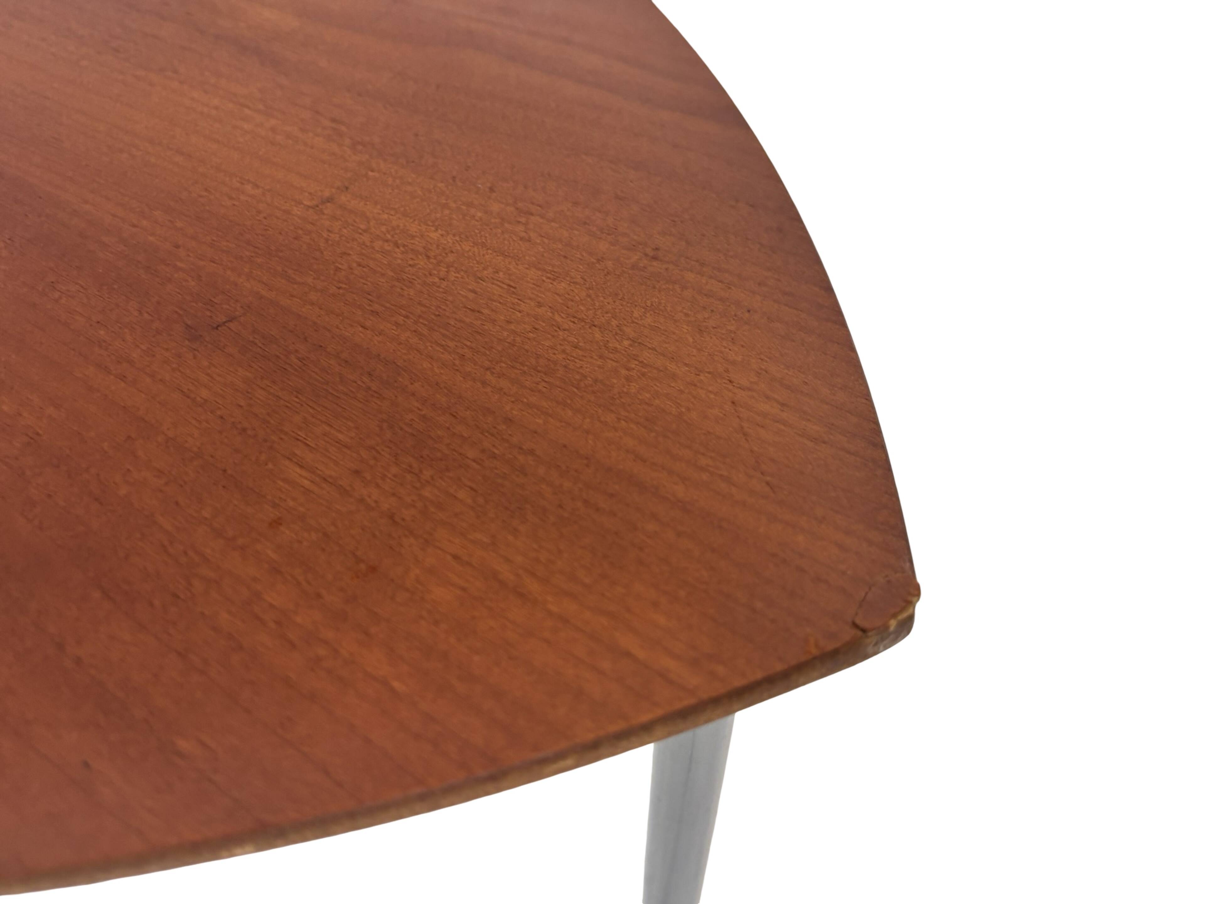 Vintage set of 3 wooden and metal side tables from the 1980s