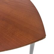 Vintage set of 3 wooden and metal side tables from the 1980s