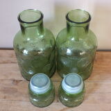 Duo of vintage bottles in Italian glass