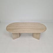 Travertine Coffee or Side Table, Italy 1980s