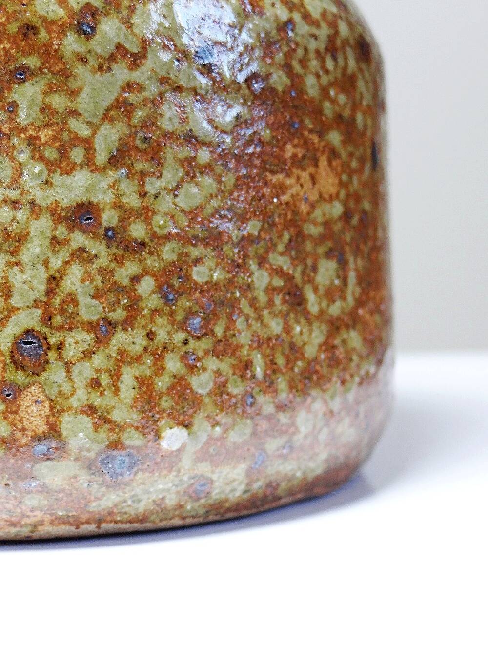 Tobacco or spice jar, vintage pyrite stoneware box, La Borne craftsmanship