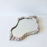 Golden art deco mirror and white patinated 30x45cm