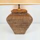Large Hand Woven Wicker Rattan Table Lamp, France, 1970s