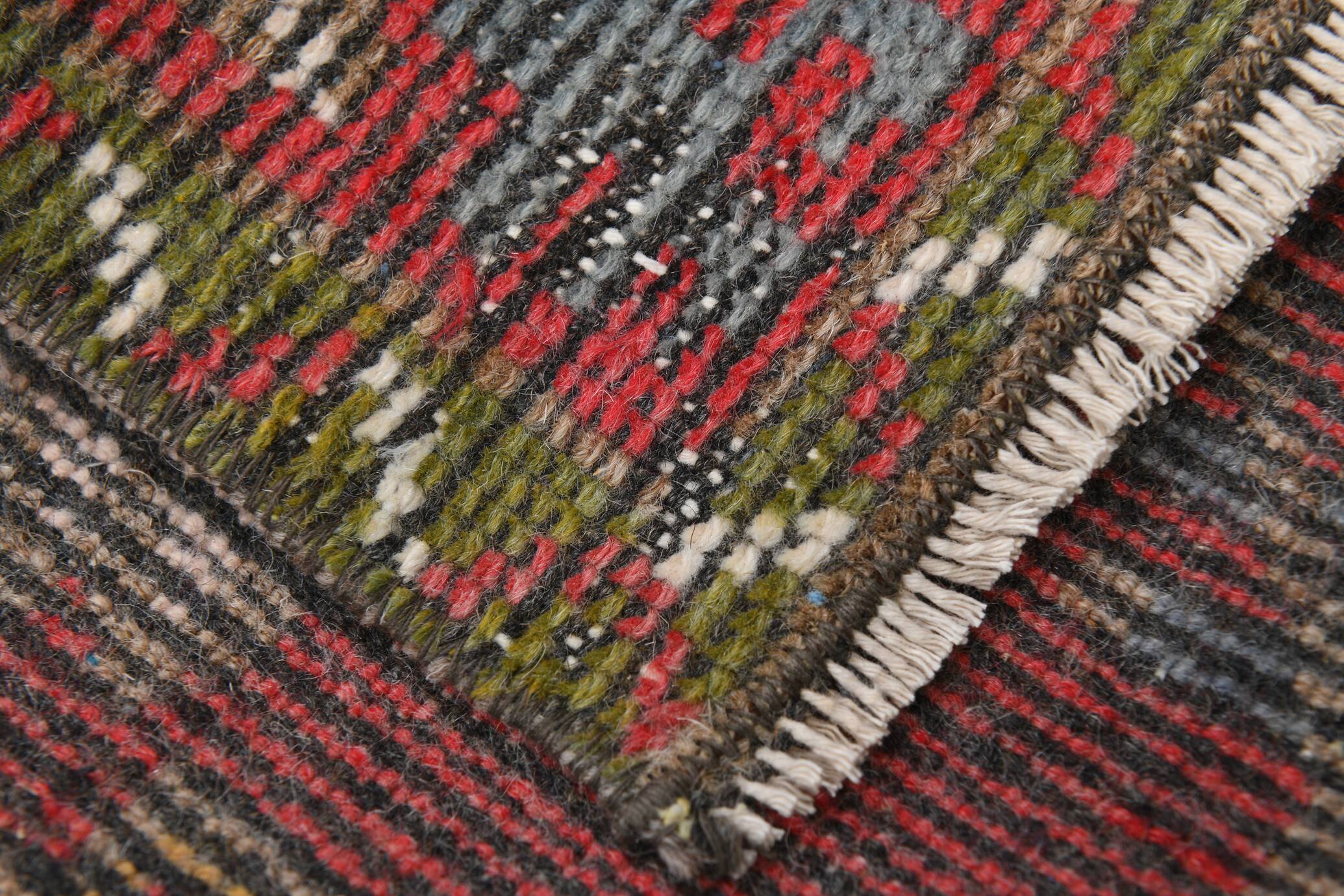 2x3 Red Green Oriental Vintage Rug, 48x89Cm