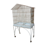 Bird cage with its wheeled holder