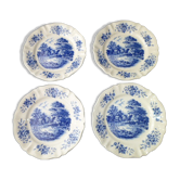 Set of 4 dessert plates, sarreguemines earthenware cakes Romantic model