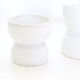 Lot de 4 coquetiers en céramique blanche, vintage